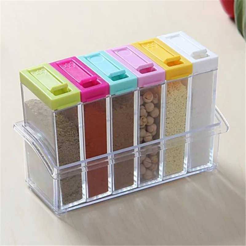 Kitchen Baking Tray Organizer - صندوق توابل شفاف بستة شبكات، مجموعة