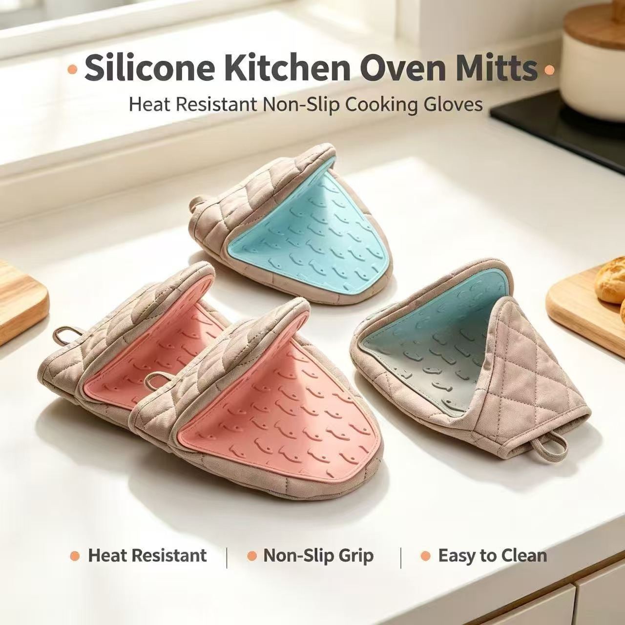 Kitchen Baking Dishes - قفازات فرن سيليكون على شكل سمكة