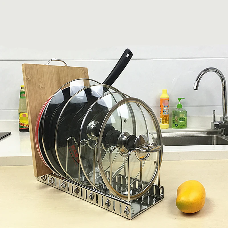 Kitchen Baking Pan Organizer - 304 الفولاذ المقاوم للصدأ قابل للتعديل