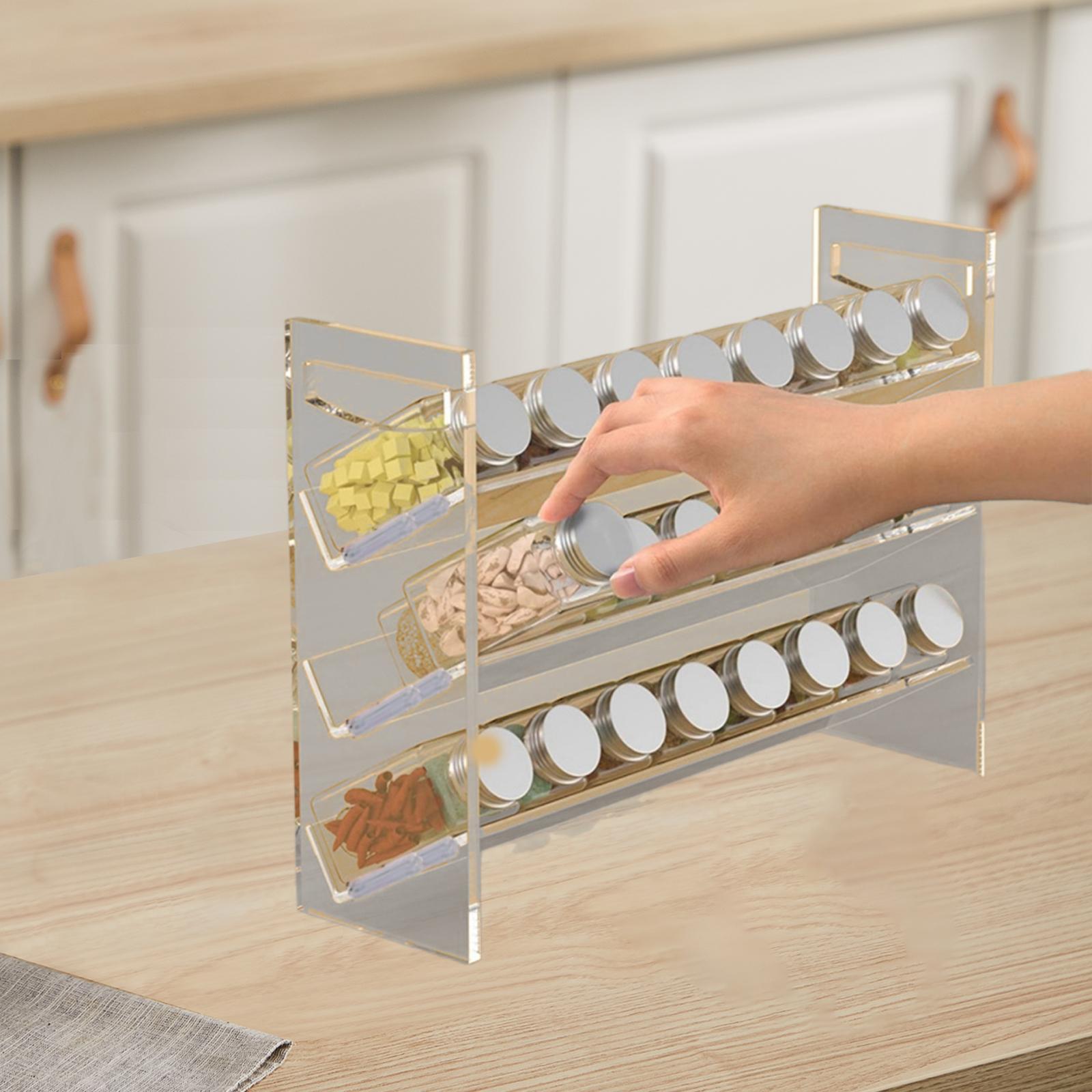 رف توابل أكريليك، حامل منظم لل - مراجعة Kitchen Baking Pantry وسعره