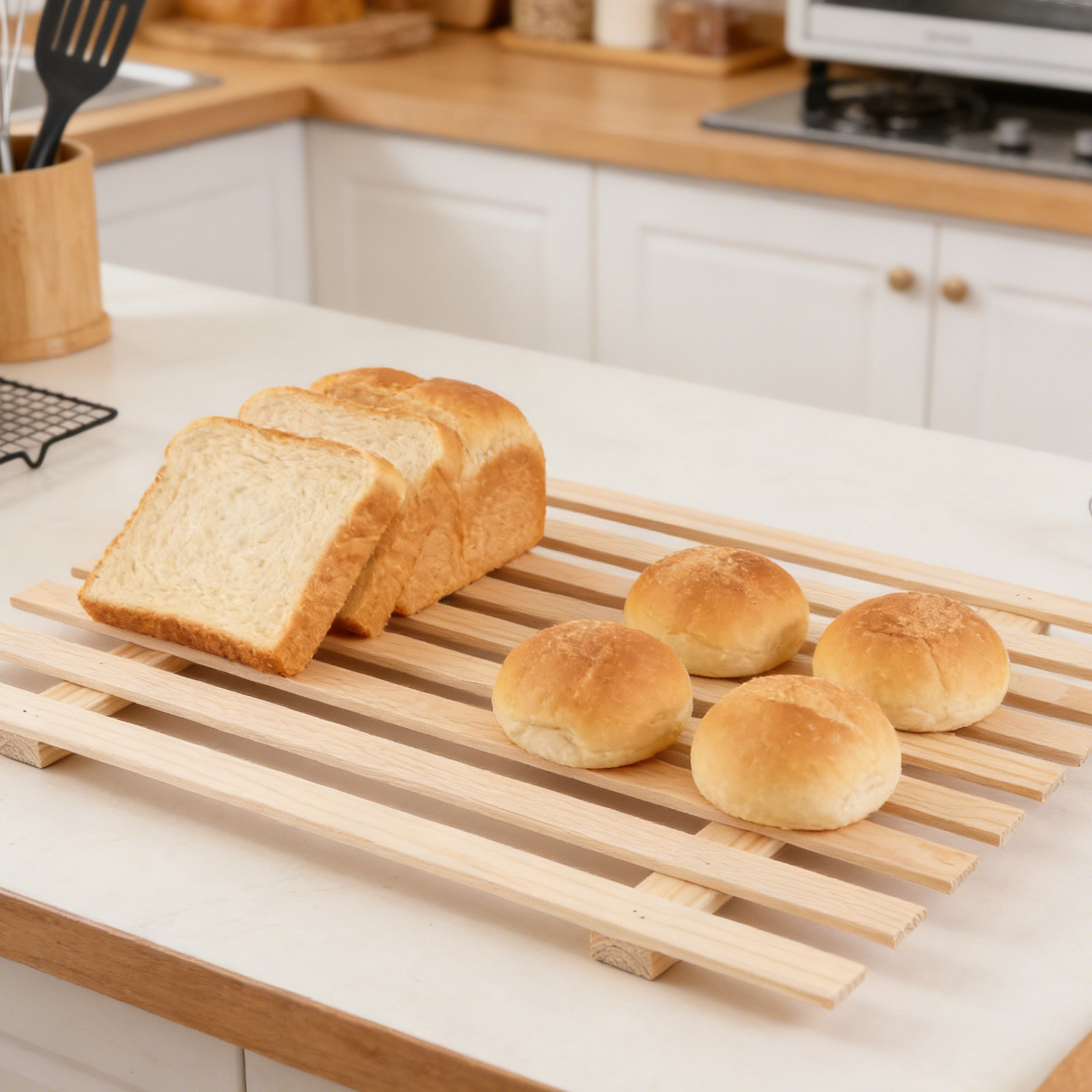 مجموعة صناديق خشبية للخبز مكون - مراجعة Kitchen Baking Pantry وسعره