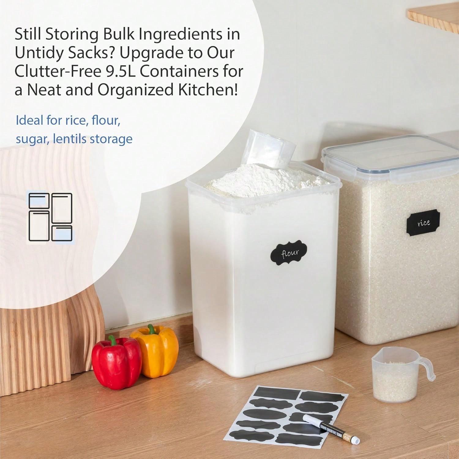 حاويات تخزين طعام كبيرة الحجم  - مراجعة Kitchen Baking Pantry وسعره