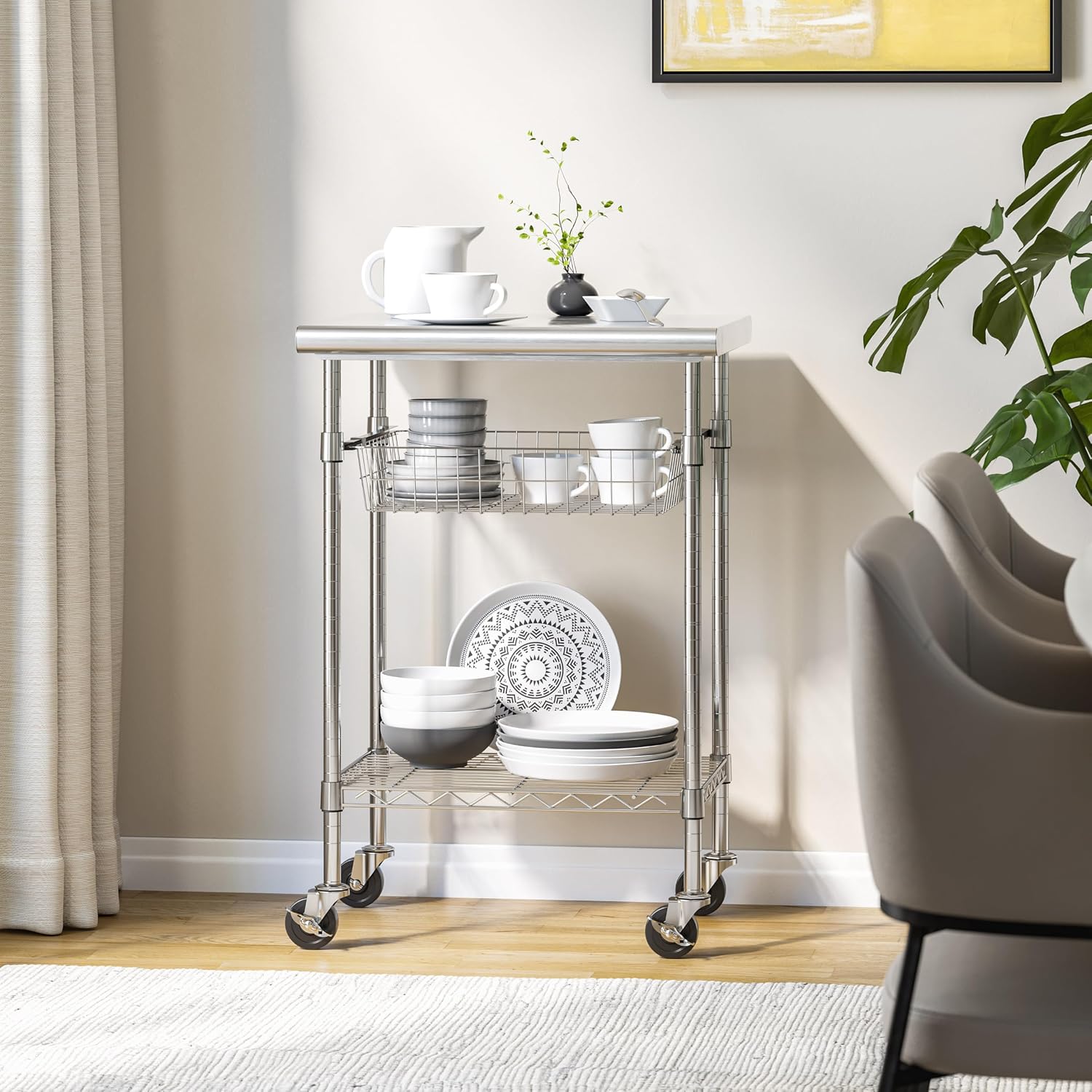 طاولة تحضير تجارية من الفولاذ  - مراجعة Kitchen Island Baking Table وسعره