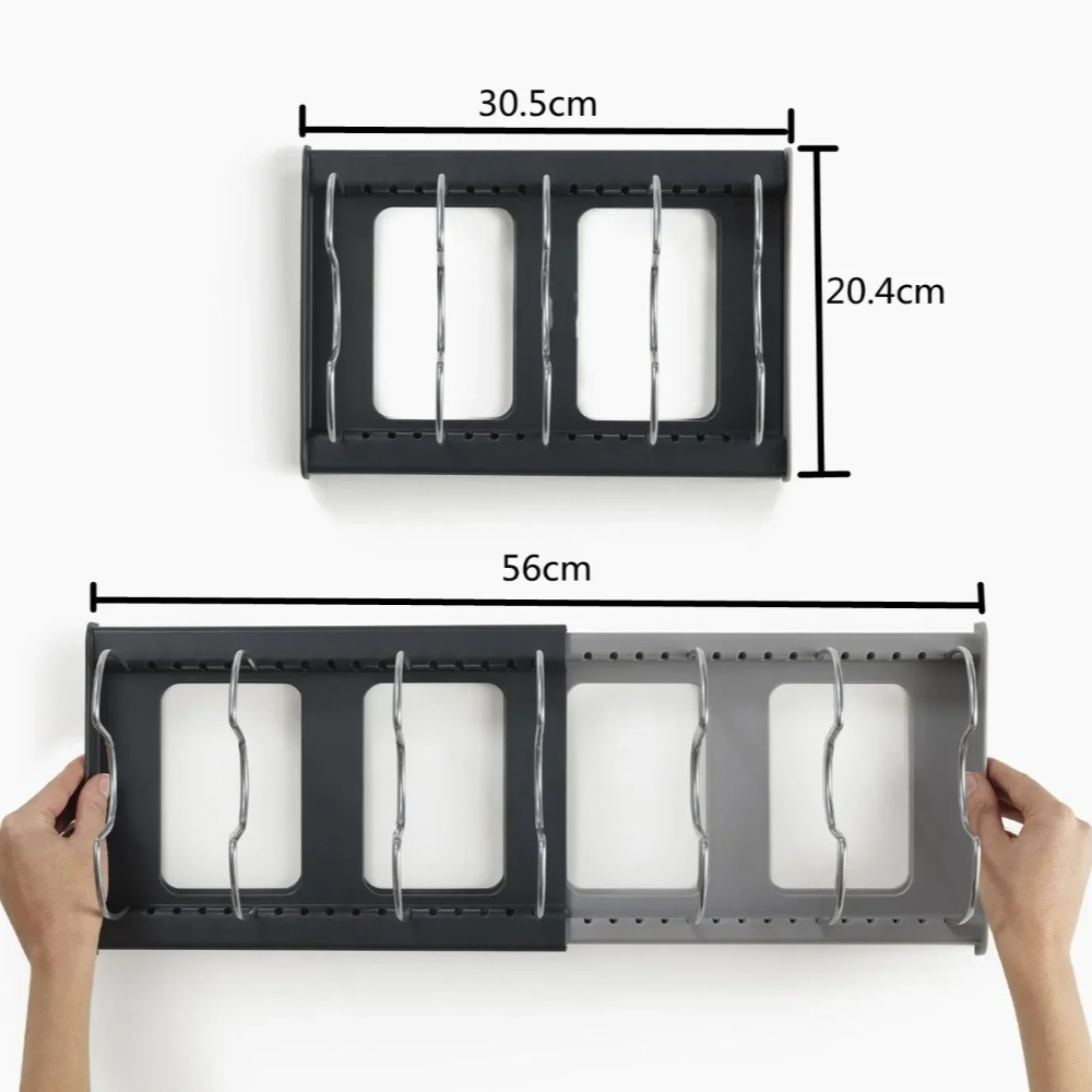 رف أواني تلسكوبي بـ 7 أقسام، م - مراجعة Kitchen Baking Pan Organizer وسعره