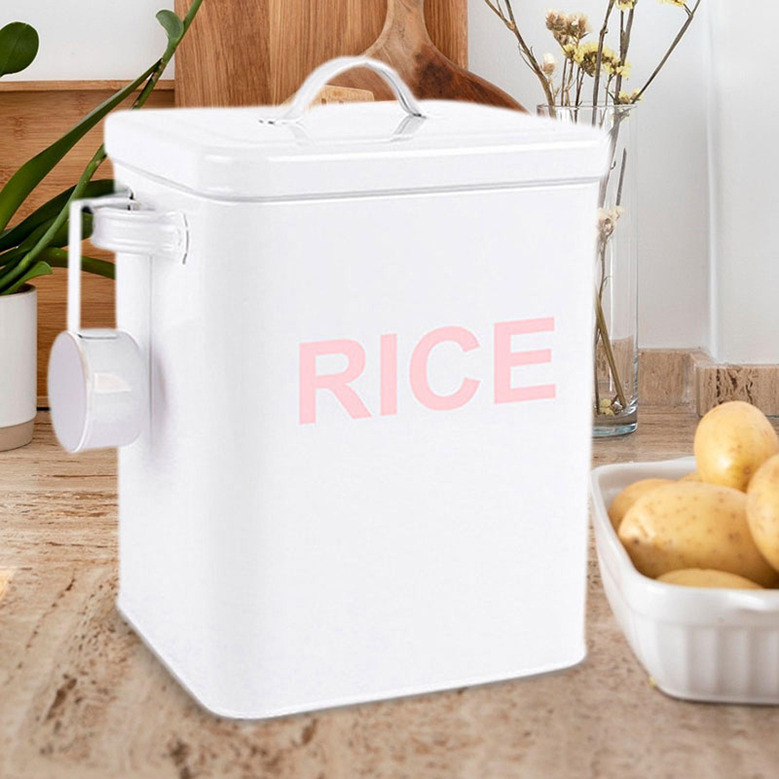 صندوق تخزين أرز معدني محكم الإ - مراجعة Kitchen Baking Pantry وسعره