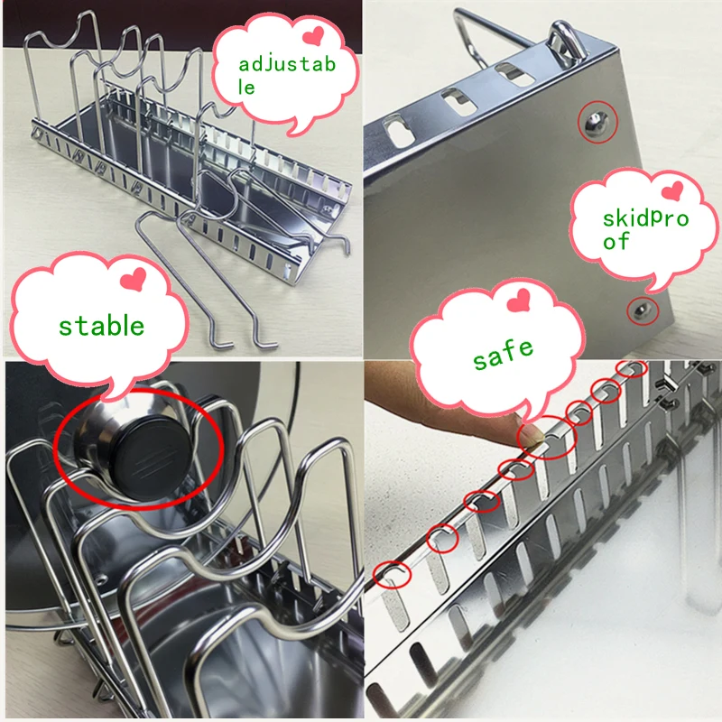 304 الفولاذ المقاوم للصدأ قابل - مراجعة Kitchen Baking Pan Organizer وسعره